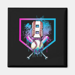 Bysebyll Drip 8th Birthday Home Plate Boys Youth 8 Magnet