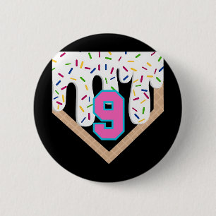 Bysebyll Drip 9th Birthday Home Plate Boys Youth 9 6 Cm Round Badge