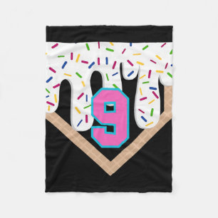Bysebyll Drip 9th Birthday Home Plate Boys Youth 9 Fleece Blanket