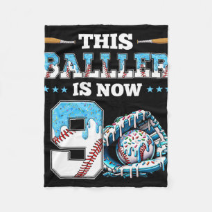 Bysebyll Drip 9th Birthday Party Boy Sport Fan 9 Y Fleece Blanket