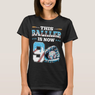 Bysebyll Drip 9th Birthday Party Boy Sport Fan 9 Y T-Shirt