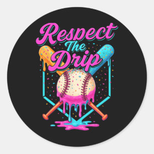 Bysebyll Drip Boys Home Plate Ice Cream Respect Th Classic Round Sticker