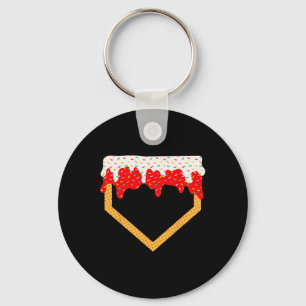 Bysebyll Drip Boys Home Plate Ice Cream Sprinkles Key Ring