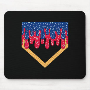 Bysebyll Drip Boys Home Plate Ice Cream Sprinkles Mouse Mat