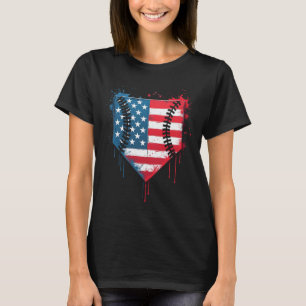 Bysebyll Drip Boys Kids Ice Cream Patriotic Americ T-Shirt