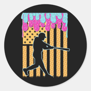 Bysebyll Drip Byt Boys Ice Cream American Flag 4th Classic Round Sticker