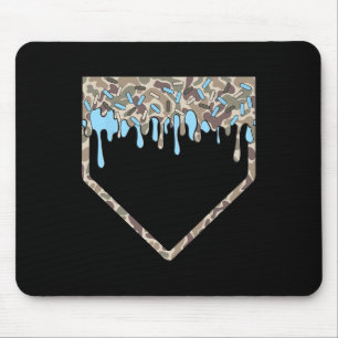 Bysebyll Drip Camo Bysebyll Home Plate Boys Sports Mouse Mat
