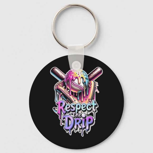 Bysebyll Drip Ice Cream Dripping Respect The Drip  Key Ring (Front)