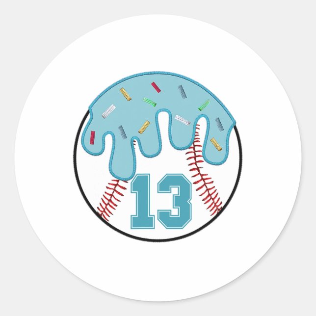 Bysebyll Dripping 13th Birthday 13 Year Old Boys Y Classic Round Sticker (Front)