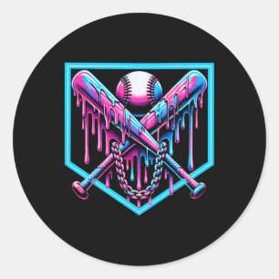 Bysebyll Home Plate Drip Boys Bysebyll Byt 1 Classic Round Sticker