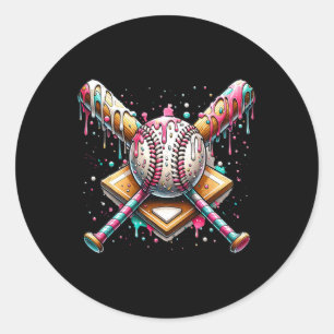 Bysebyll Home Plate Drip Boys Bysebyll Byt Bysebyl Classic Round Sticker