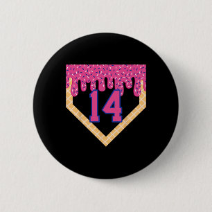 Bysebyll Home Plate Ice Cream Drip 14th Birthday B 6 Cm Round Badge