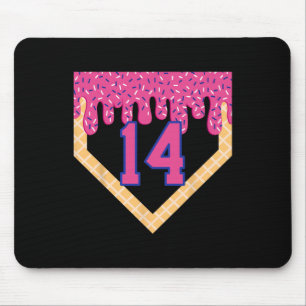 Bysebyll Home Plate Ice Cream Drip 14th Birthday B Mouse Mat