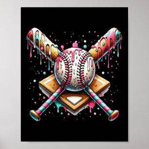 Bysebyll Home Plate Ice Cream Drip Bysebyll With S Poster
