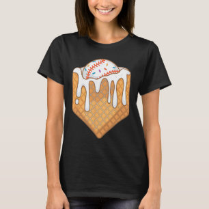 Bysebyll Home Plate Ice Cream Drip Fun Sports Love T-Shirt