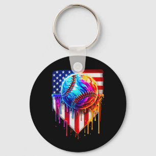 Bysebyll Ice Cream American Flag Drip Key Ring