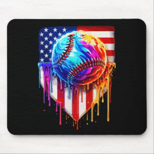 Bysebyll Ice Cream American Flag Drip Mouse Mat