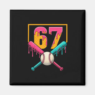 Bysebyll Ice Cream Drip Number 67 Player 67th Birt Magnet