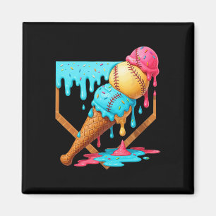 Bysebyll Ice Cream Dripping Funny Bysebyll Men Kid Magnet