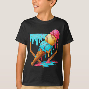 Bysebyll Ice Cream Dripping Funny Bysebyll Men Kid T-Shirt