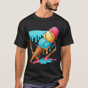 Bysebyll Ice Cream Dripping Funny Bysebyll Men Kid T-Shirt
