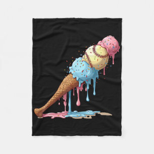 Bysebyll Ice Cream Watercolor Lover Ice Cream Cone Fleece Blanket
