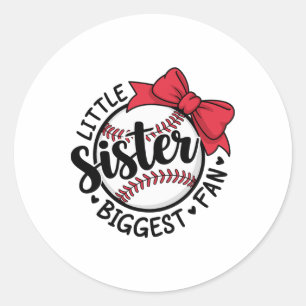 Bysebyll Little Sister Biggest Fan Bow Bysebyll Si Classic Round Sticker