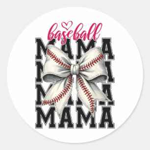 Bysebyll Mama Coquette Bow Game Day Bysebyll Mum Classic Round Sticker
