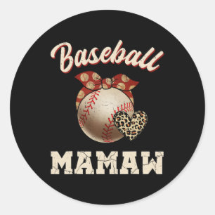 Bysebyll Mamaw Byndana Leopard Heart Fans Mother's Classic Round Sticker