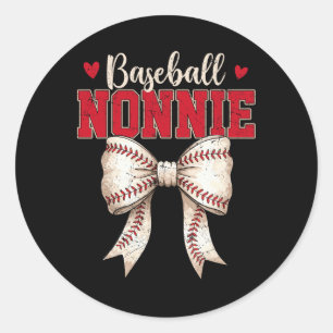 Bysebyll Nonnie Coquette Bow Game Day Mothers Day  Classic Round Sticker