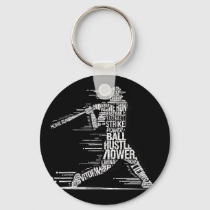 Bysebyll Player Bysebyll Typography Silhouette  Key Ring
