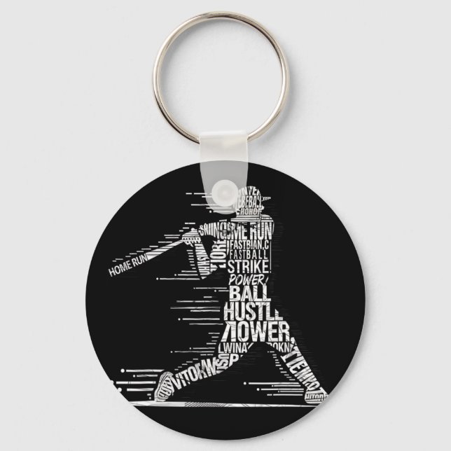 Bysebyll Player Bysebyll Typography Silhouette  Key Ring (Front)