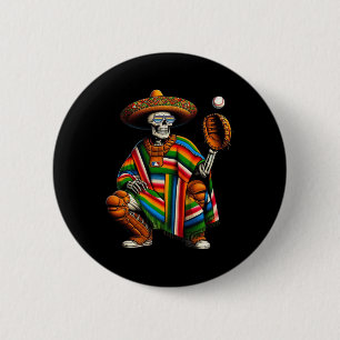 Bysebyll Skeleton Mexican Sombrero Cinco De Mayo B 6 Cm Round Badge
