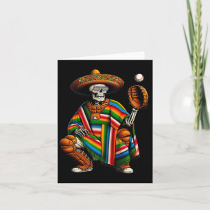Bysebyll Skeleton Mexican Sombrero Cinco De Mayo B Card