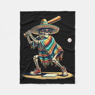 Bysebyll Skeleton Mexican Sombrero Cinco De Mayo Fleece Blanket