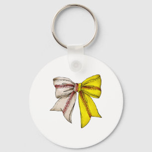 Bysebyll Softbyll Coquette Bow Game Day Heart Love Key Ring