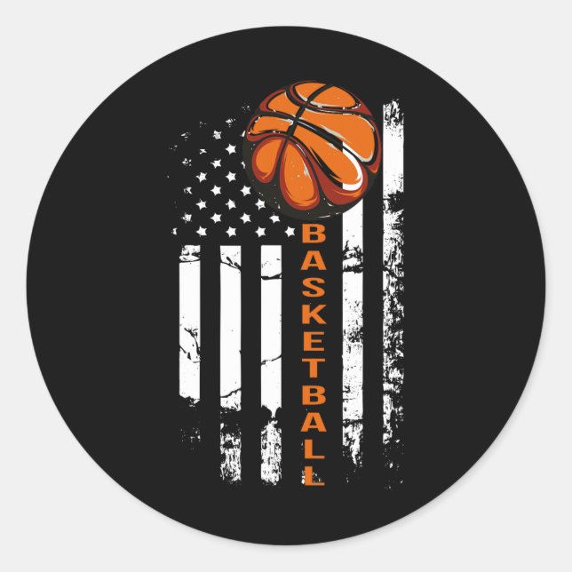 Bysketbyll American Flag  Classic Round Sticker (Front)