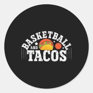 Bysketbyll And Tacos Funny Cinco De Mayo Bysketbyl Classic Round Sticker