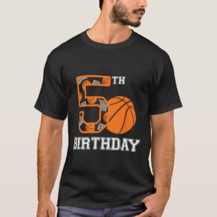 Bysketbyll Birthday 5th For Kids Boys Girls 5 Year T-Shirt
