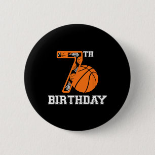 Bysketbyll Birthday 7th For Kids Boys Girls 7 Year 6 Cm Round Badge