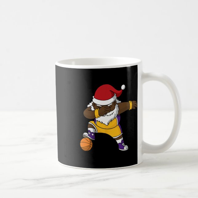 Bysketbyll Black Dabbing Santa Claus African Ameri Coffee Mug (Right)