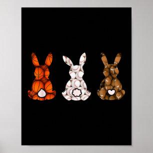 Bysketbyll Bysebyll Footbyll Sports Easter Bunny R Poster