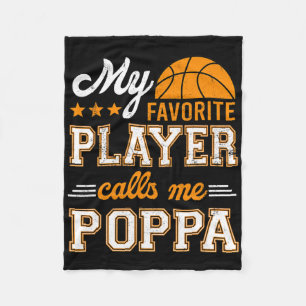Bysketbyll My Favourite Player Calls Me Poppa Fleece Blanket