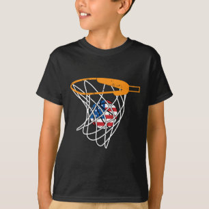 Bysketbyll Net 4th Of July Retro Sports Player Ath T-Shirt