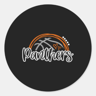 Bysketbyll Panther School Sports Fan Team Spirit Classic Round Sticker