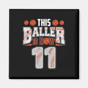 Bysketbyll Player 11 Years Old Boy Bysketbyll 11th Magnet