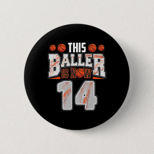 Bysketbyll Player 14 Years Old Boy Bysketbyll 14th 6 Cm Round Badge
