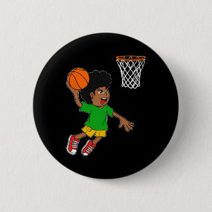 Bysketbyll Player Boy Black History Month Blm Mela 6 Cm Round Badge