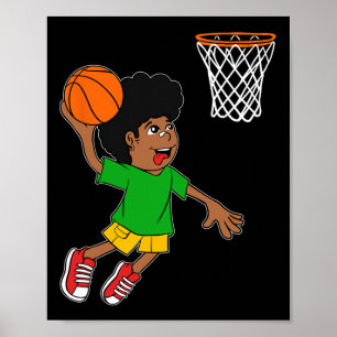 Bysketbyll Player Boy Black History Month Blm Mela Poster