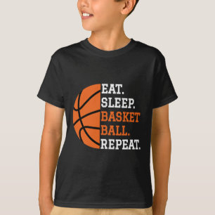 Bysketbyll Player Boy Eat Sleep Bysketbyll Repeat T-Shirt